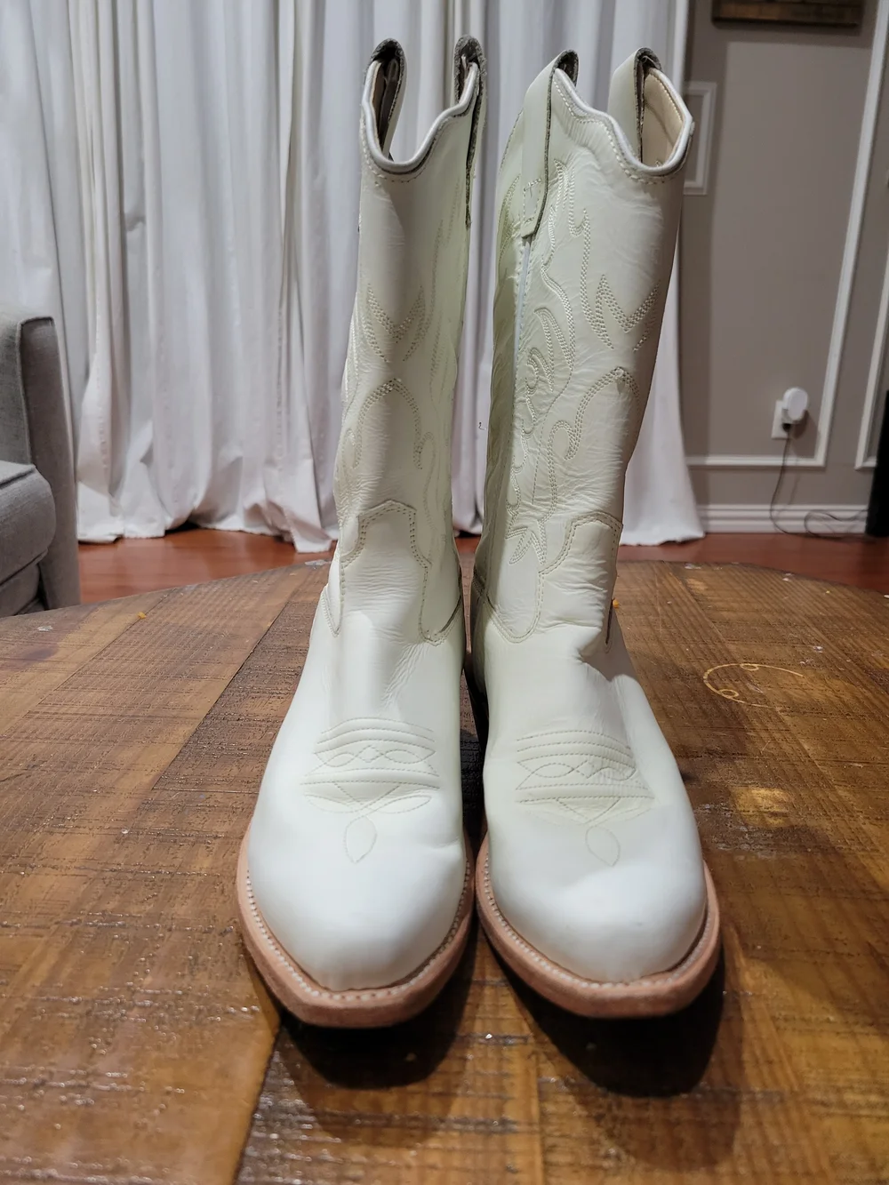 Old West Kids' White Snip Toe Cowboy Boots SIZE 3